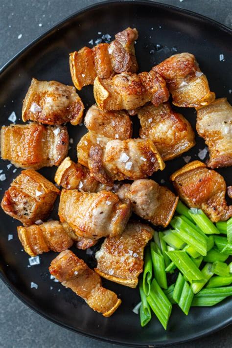 Air Fryer Pork Belly Bites (Only 3 Ingredients) - Momsdish