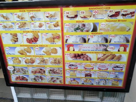 Menu at Roberto's restaurant, Iloilo City, 61 JM Basa St