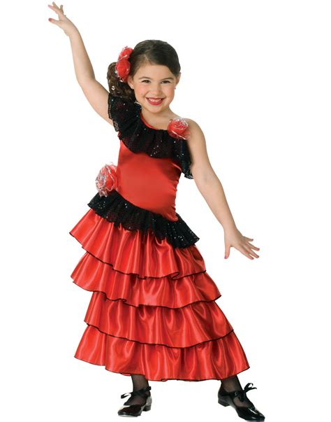 Spanish Senorita Girls Fancy Dress Flamenco Dancer Kids National Costume | eBay