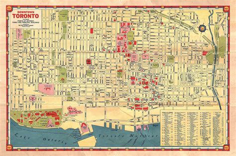 c.1935 downtown Toronto map I digitally repaired and printed. Original ...