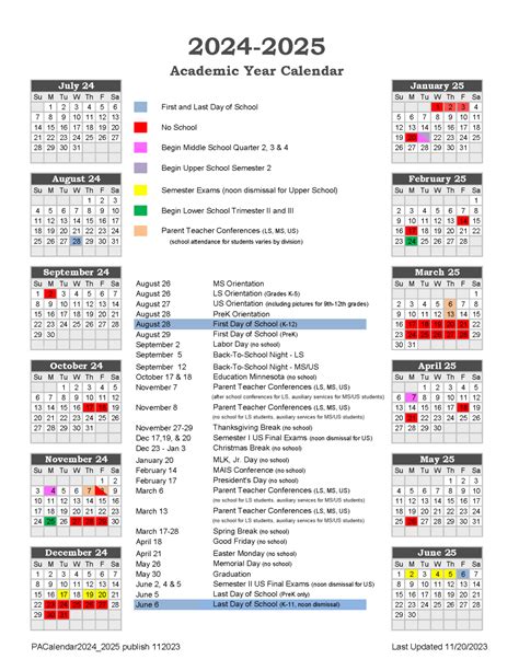 Academic Calendar - Providence Academy