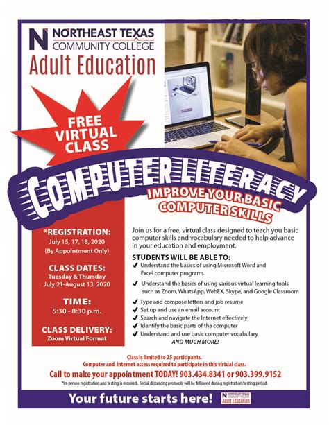 Adult Education offers free online computer literacy class | Northeast Texas Community College