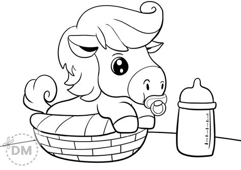 Printable Baby Horse Coloring Page - diy-magazine.com