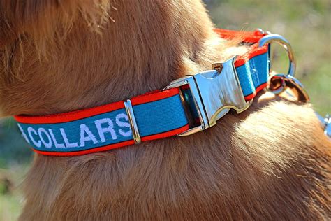 Premium Personalized Embroidered Dog Collar - 3 sizes 14 colors - All metal hardware ** More inf ...