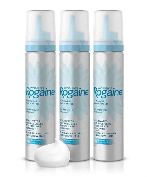 Women's Rogaine Minoxidil 5% Unscented Foam 6 Month Supply