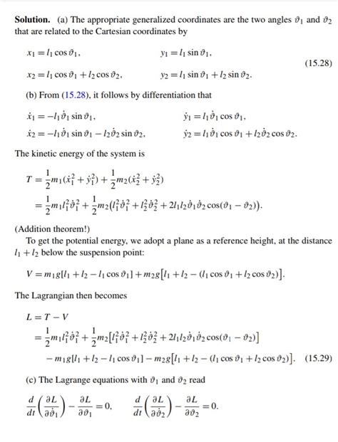 [Solved] Please help Double Pendulum Determine (a) the generalized ...