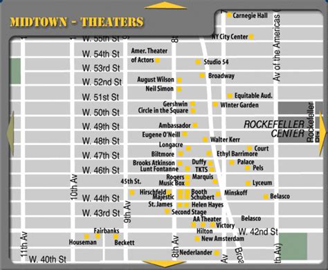 Broadway Theatre New York City Map - Rockefeller Center NYC • mappery