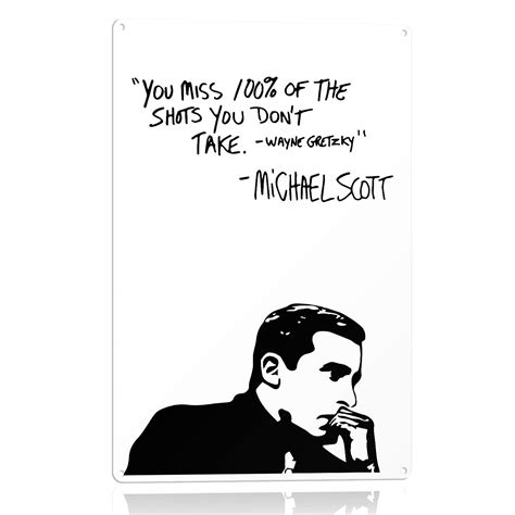 Buy Michael Scott Inspirational Motivational Quote - You Miss 100% Of ...