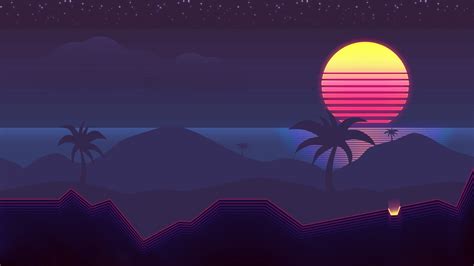 80'S Synthwave Wallpaper 1920X1080 - Download retrowave digital art ...