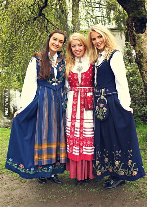 Here we have more girs in their Norwegian National costume, the "bunad ...