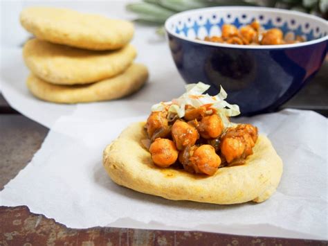 Trinidadian doubles (chickpea curry on spiced flatbread) - Caroline's ...