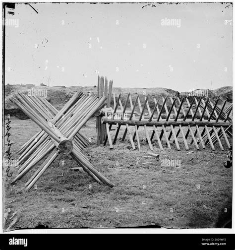 Petersburg, Va. Sections of chevaux-de-frise before Confederate main ...