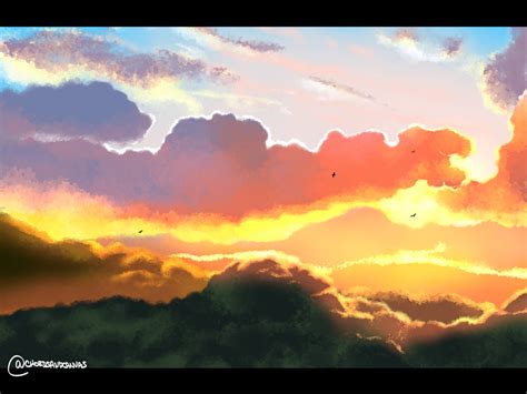 Miyazaki Film Style Sky Study by cyberbirb-arts on DeviantArt