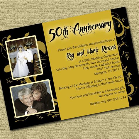 50Th Wedding Anniversary Invitations Templates