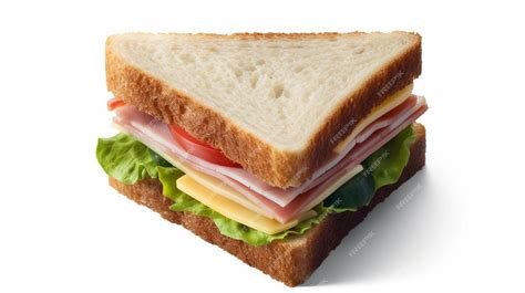 Premium AI Image | Flying sandwich isolated on white background