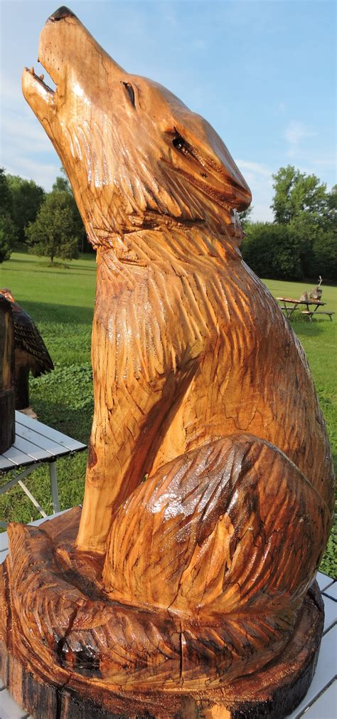 Wolf, Chainsaw Carving, Lawn Decoration, Chainsaw Art, Wood Statue, Carving, Yard Decoration ...