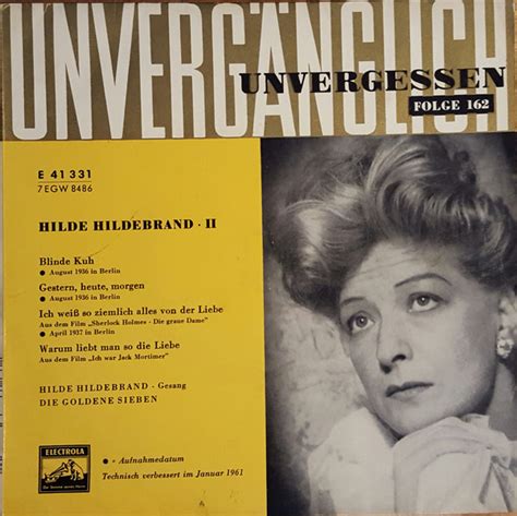 Hilde Hildebrand - Hilde Hildebrand II (1961, Vinyl) | Discogs