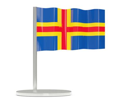 Flag pin. Illustration of flag of Aland Islands