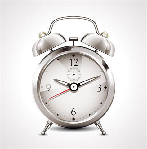 Realistic alarm clock design vector 01 free download