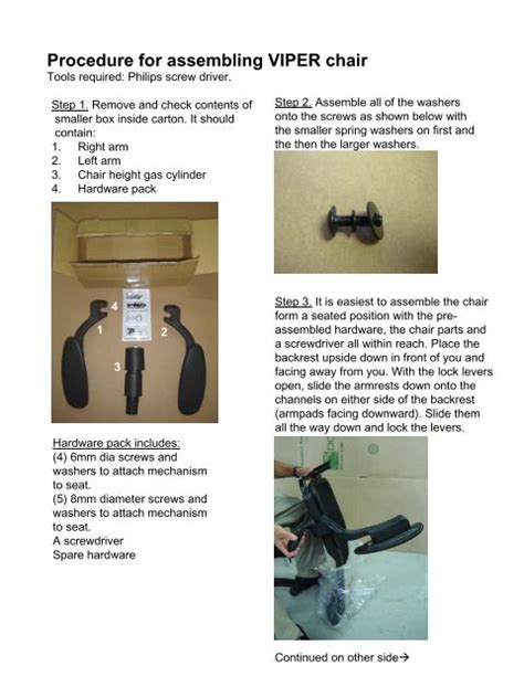 Procedure for assembling VIPER chair - Valo Furniture