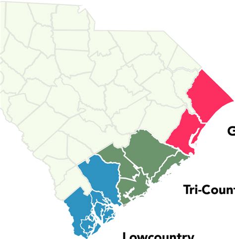 Figure ES.1 South Carolina's eight coastal counties with the three ...