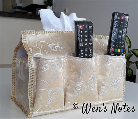 DIY Tissue Box Cover with Pockets | Wen's Notes