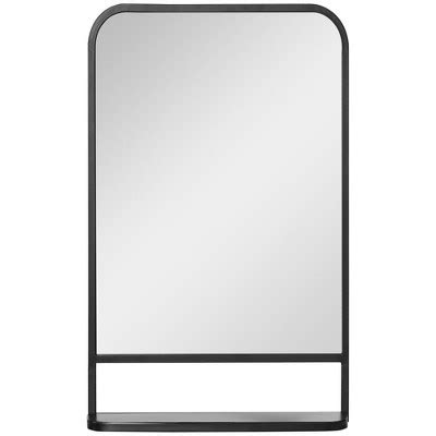 Homcom 34" X 21" Rectangle Modern Wall Mirror With Storage Shelf ...