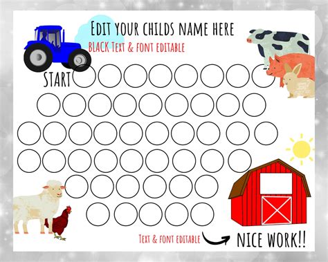 Printable farm Blue TRACTOR farm ANIMALS Download Reward - Etsy España