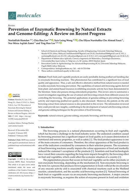 (PDF) Prevention of Enzymatic Browning by Natural Extracts and Genome ...