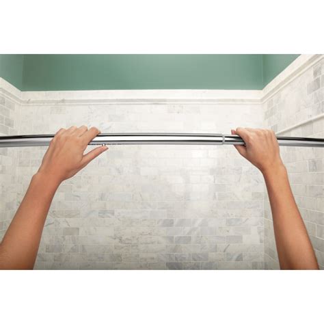 Moen Moen Curved Shower Rod With Magnetix Chrome Tension Or Permanent ...