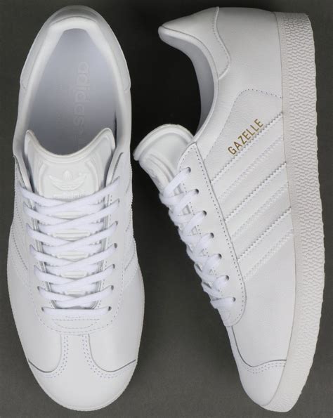 Adidas Leather, Gazelle, White, Trainers, Stripes, Og