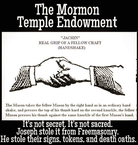 LDS temples. Mormon problems. Masonic handshakes. Plagiarized ritual. FHE lesson idea. Mission ...