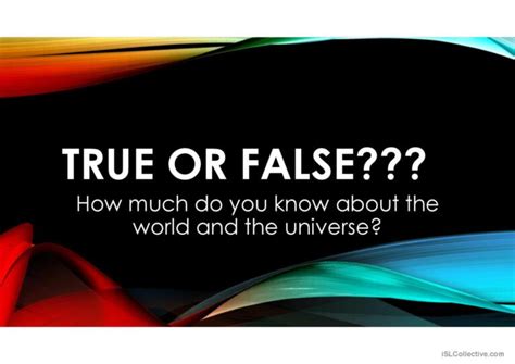 True or False: Fun Facts general rea…: English ESL powerpoints