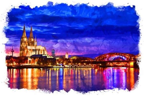 Cologne Cathedral View Watercolor Graphic by Poster Boutique · Creative Fabrica