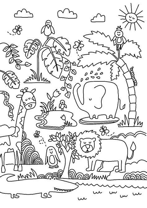 47 Jungle Animals Coloring Pages Preschool Latest - Coloring Pages Printable