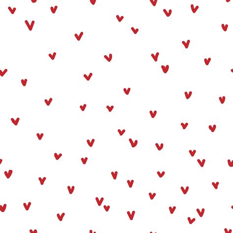 Red hearts on white background seamless pattern. Endless texture for wrapping paper, textiles ...