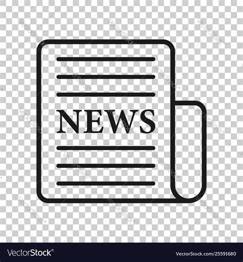 Newspaper icon in transparent style news Vector Image