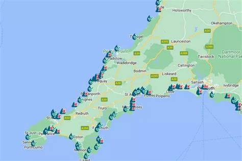 Cornwall beaches map shows 23 hit by raw sewage spills says Surfers ...