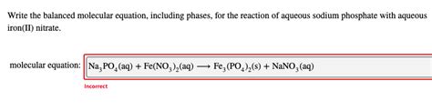 Solved Write the balanced molecular equation, including | Chegg.com