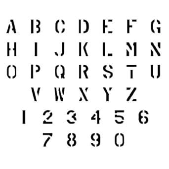 Amazon.com: Military Alphabet Stencils - 1/2 Inch (Comes On 1 Sheet) - 14 Mil Heavy-Duty ...