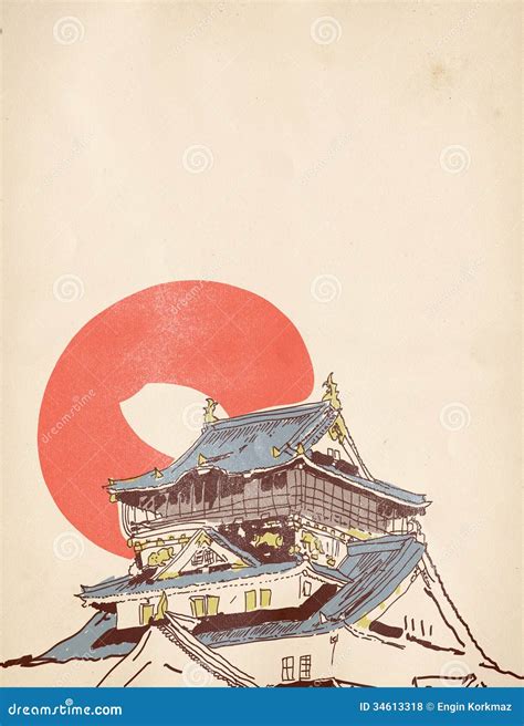 Japanese House Drawing Royalty Free Stock Photos - Image: 34613318