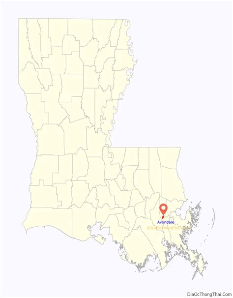 Map of Avondale CDP, Louisiana - Thong Thai Real