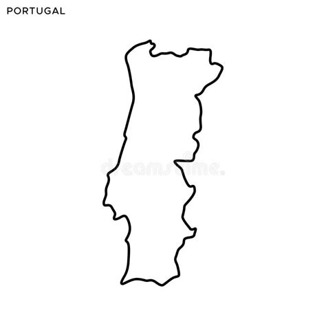 Outline Map of Portugal Vector Design Template. Editable Stroke Stock ...