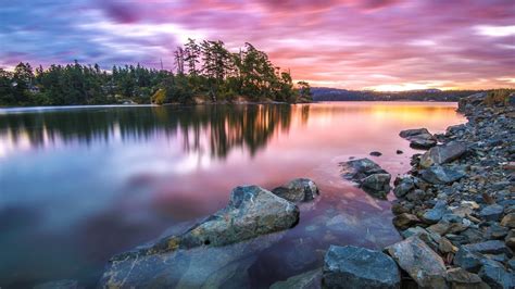 Amazing Sunset Reflected Clear Lakes-HDR Photo HD Wallpaper Preview ...