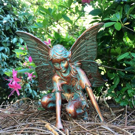 TERESA'S COLLECTIONS Large Garden Fairy Outdoor Statues, Solar Garden Sculptures Statues With ...