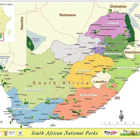 South Africa National Parks Map