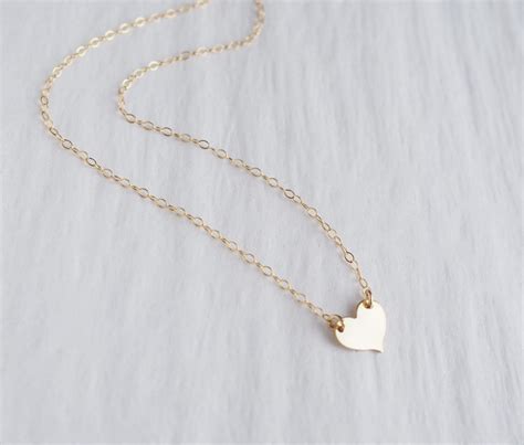 Gold HEART Necklace I Love You Necklace Valentines Day - Etsy