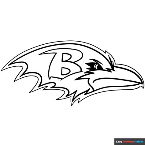 Ravens Logo Coloring Page | Easy Drawing Guides