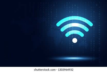 Futuristic Blue Wireless Connection Abstract Technology Stock Vector (Royalty Free) 1303964932 ...