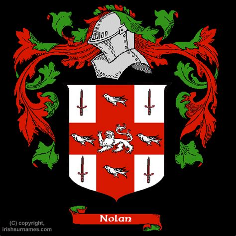 Nolan family crest and meaning of the coat of arms for the surname ...